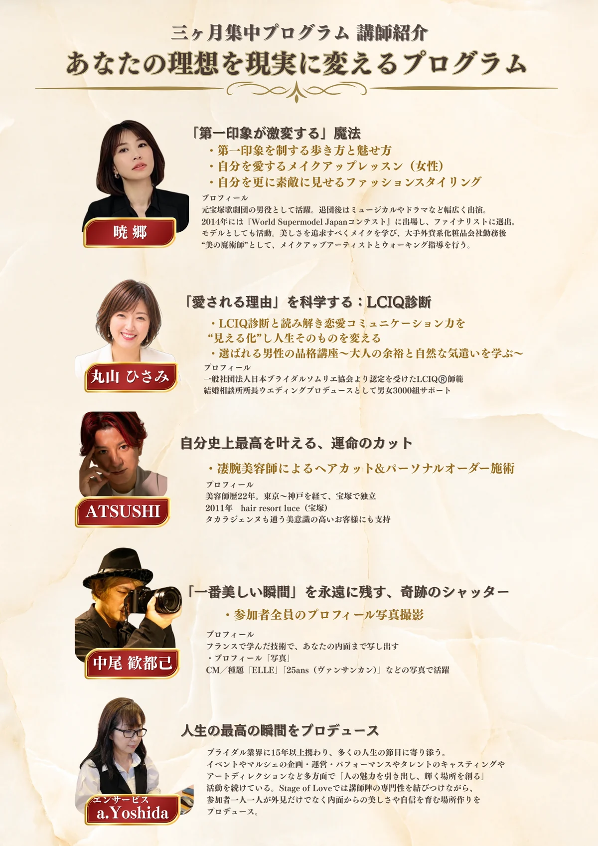 講師紹介 あなたの理想を現実に変えるプログラム